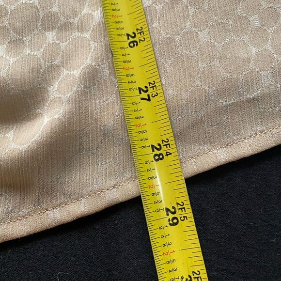 Chico's 2 L 12/14 Gold Tuxedo Front Blouse, Elegant, Textured, Art to Wear UB34 - Picture 7 of 8